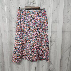 LOFT Floral Midi Skirt